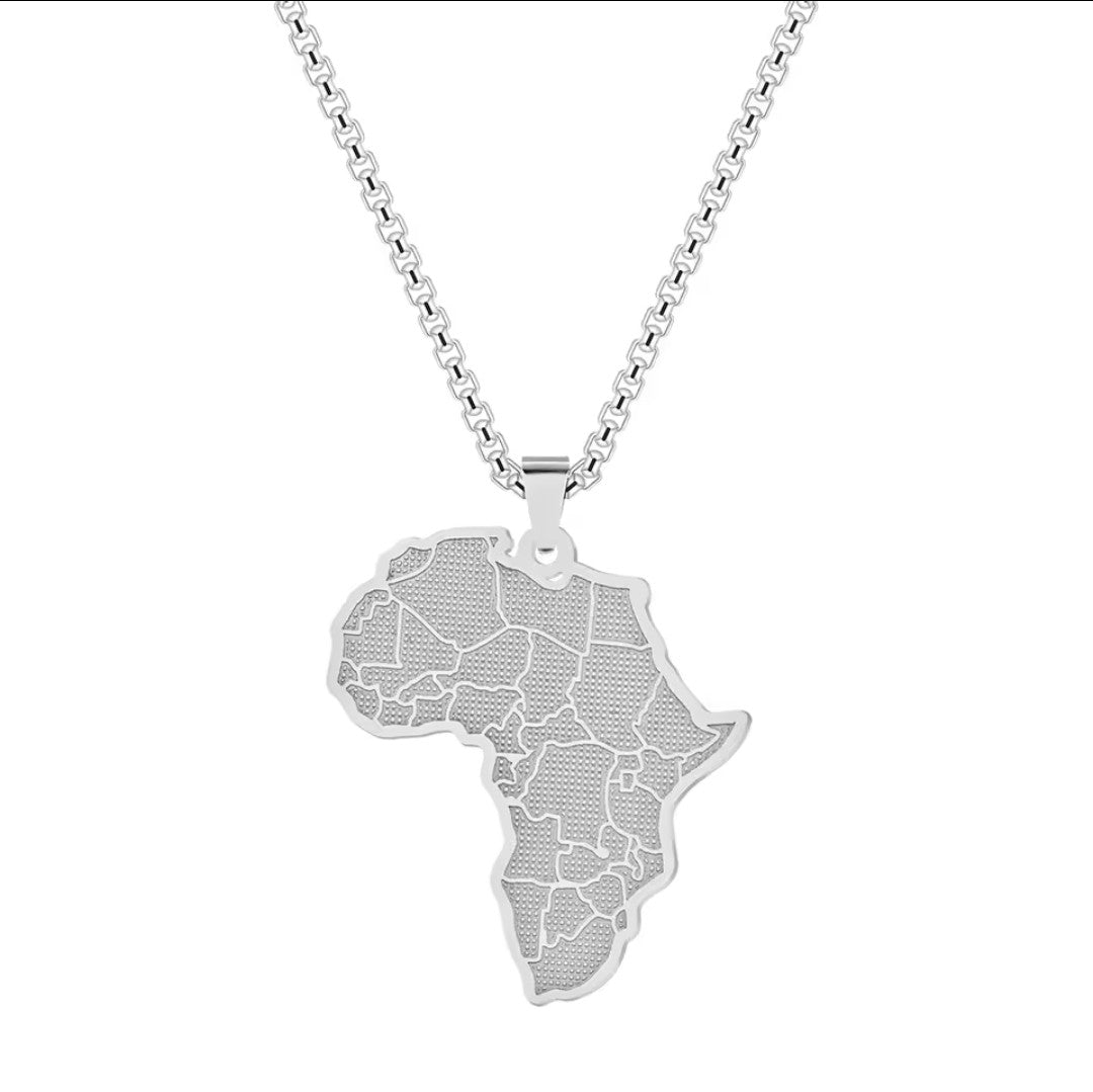 Africa Map Silber